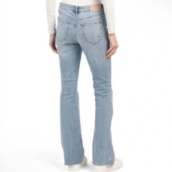 Seven7 Felicity High Rise Slim Flare Jeans Distressed Light Wash - Picture 2 of 7